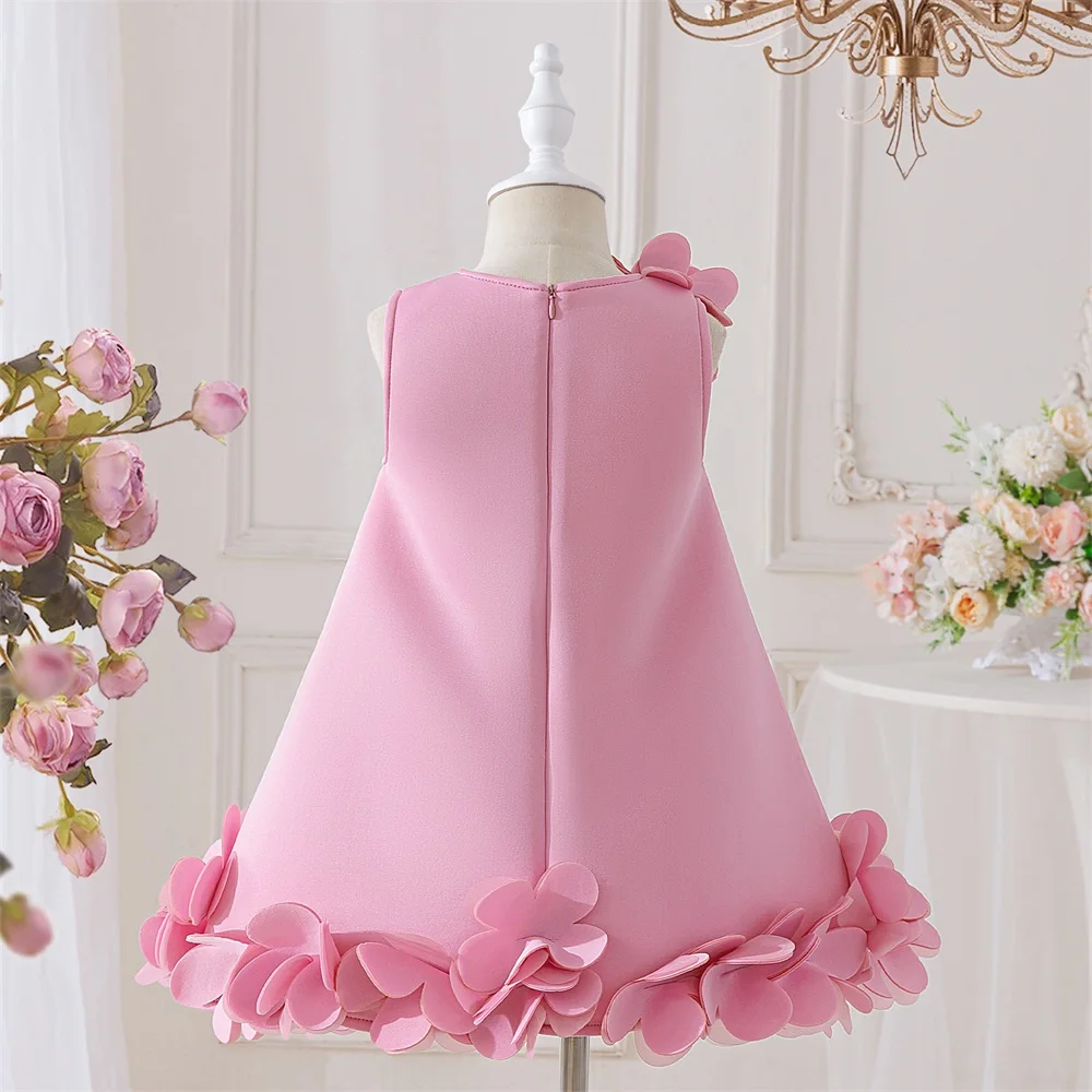 Girl Elegant Floral Princess Wedding Childrens Birthday Party Piano Fashion Show Violin Performance Costume