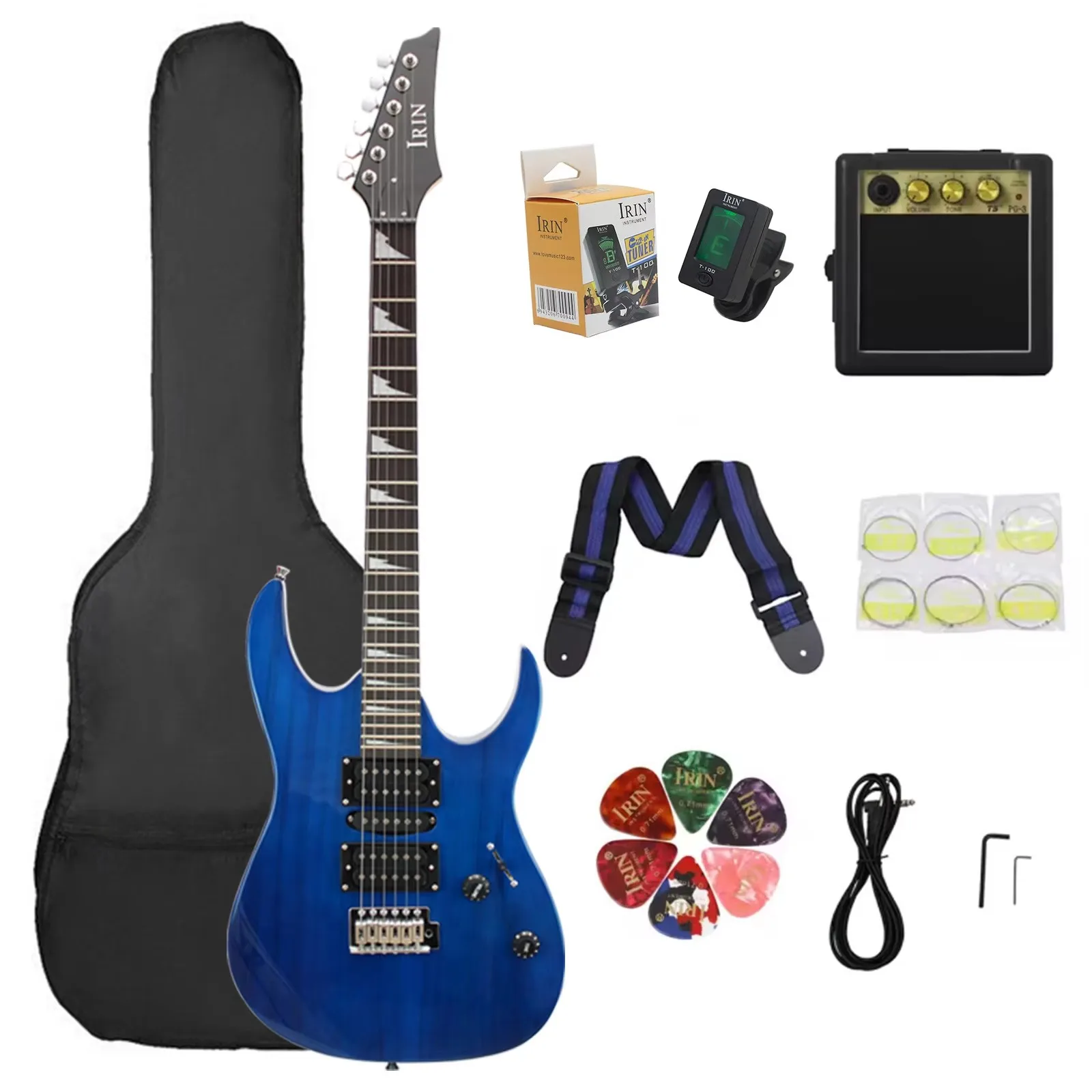 Electric Guitar Set R-170 Classic Universal Primer 24 Starter Kit for Adults And Children - Beginner-Friendly Guitar Kit