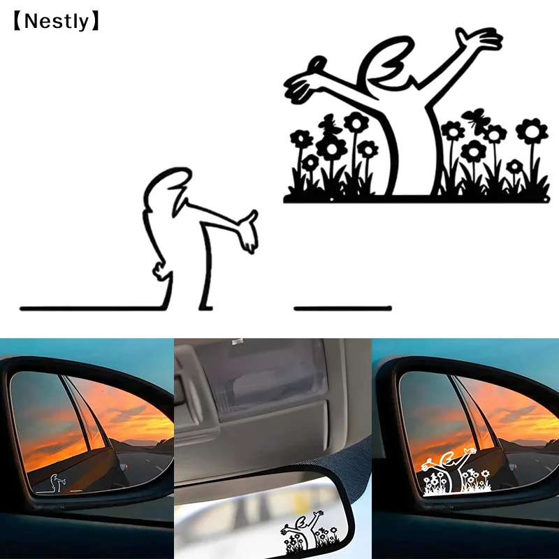 La Linea minimalistische Line-Art-Aufkleber, selbstklebende Vinyl-Aufkleber für Wasserflaschen, Laptops, Kühlschränke, Autos, Glasoberflächen〔Nest〕