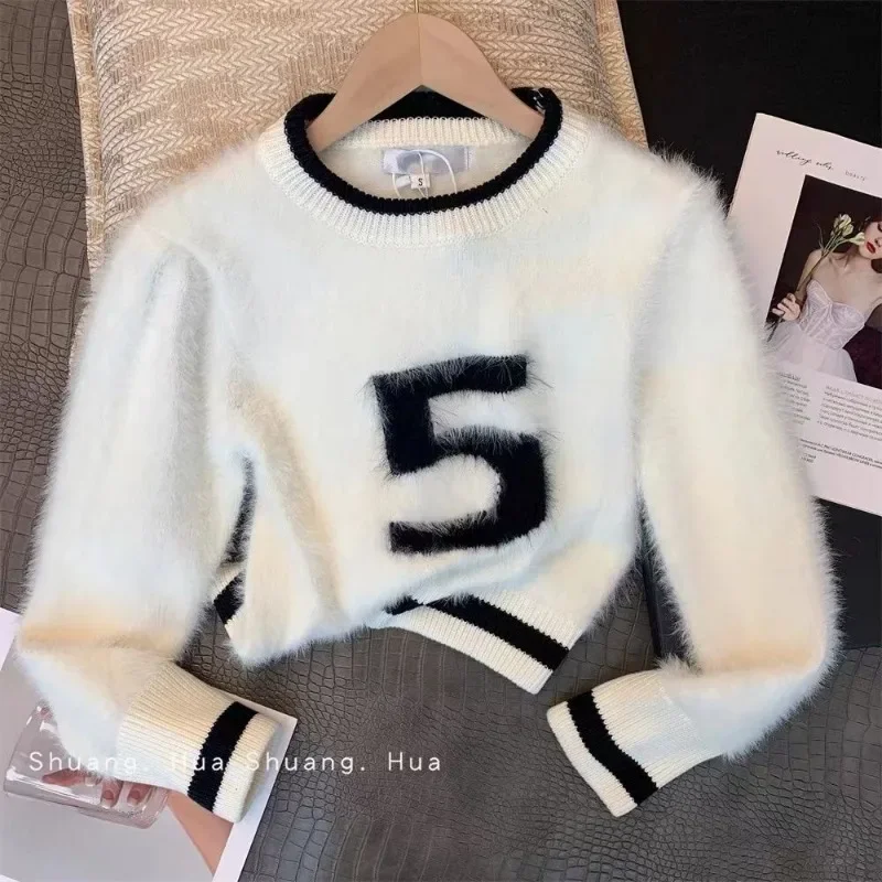 Short Sets 2024 Knitted Set Women\'s Autumn 2023 New Casual Fashion Letter Sweater Crop Tops Wide Leg Shorts Y2k Short Pants