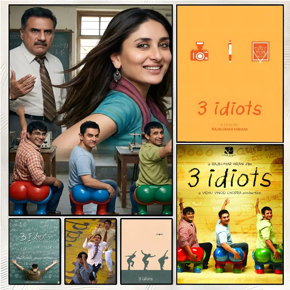 comedy bollywood film 3-3 Idiots Poster Superior Home Space Pub Indoor Decorative Art & Home Decor