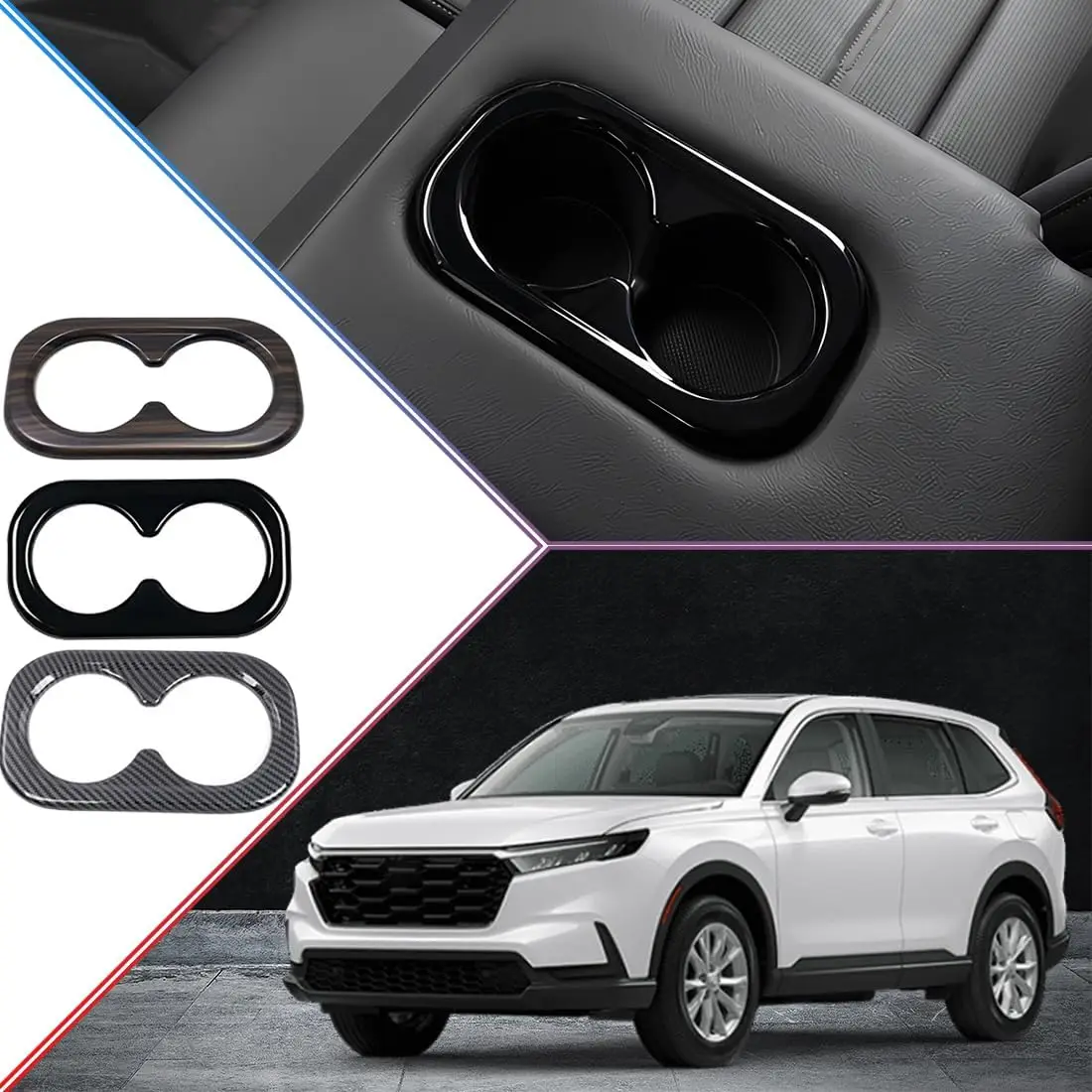 

Накладка на держатель для стаканов на заднем сиденье для Honda CRV CR-V 2023-2026 - Аксессуары для интерьера в спортивном стиле из ABS-пластика