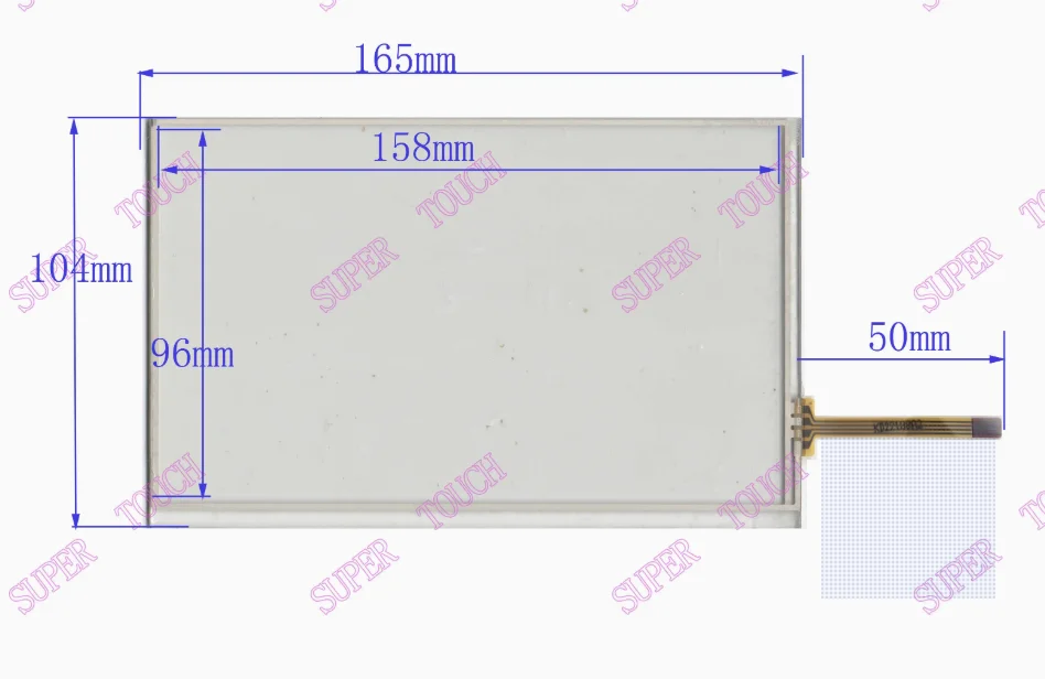 7-inch four wire resistive screen 165 * 104 car navigation external screen handwriting screen 1.8mm thickness