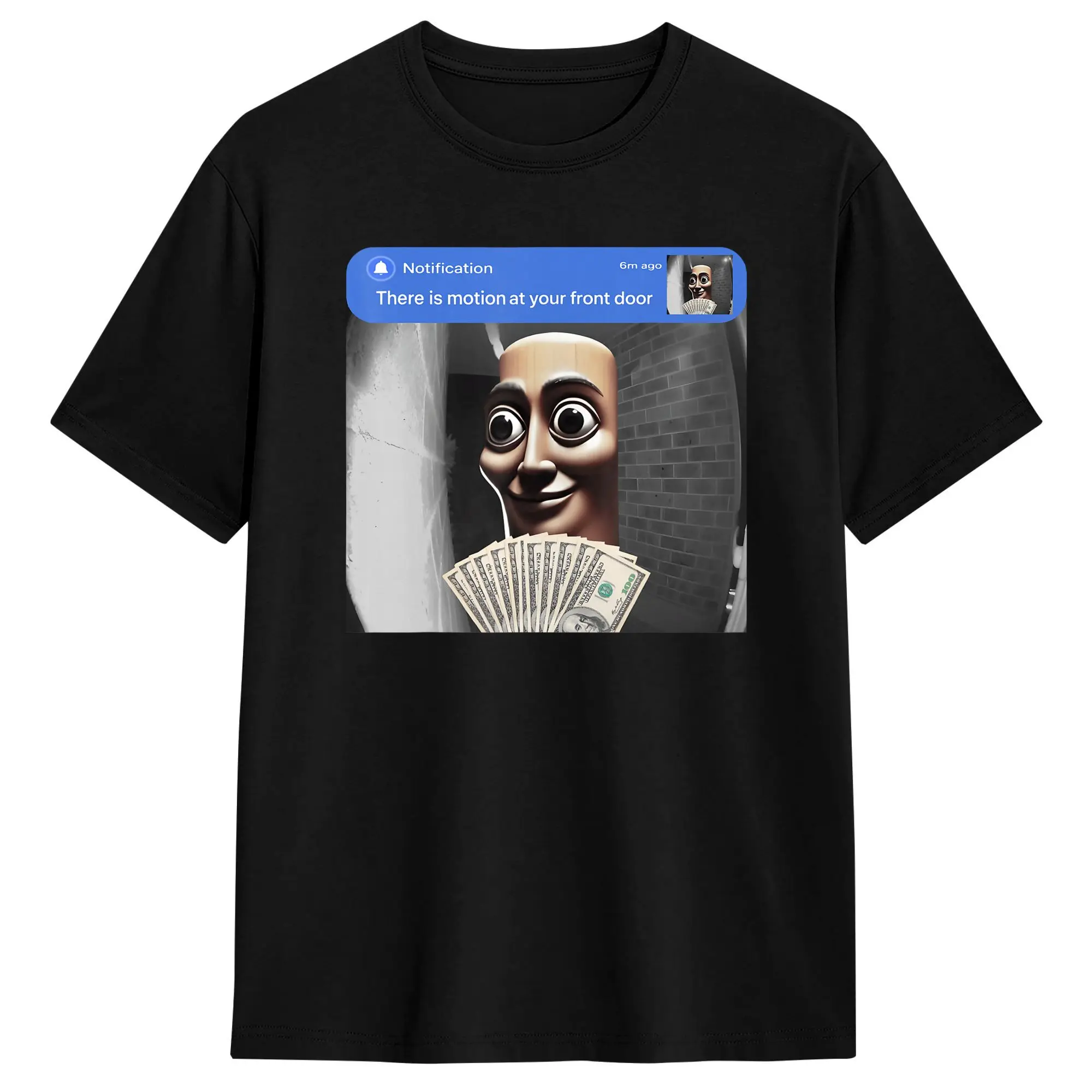 Men's T-Shirt There is Motion at Your Front Door Tung Tung Tung Sahur Meme Cool Cotton Tees Short Sleeve T Shirts Plus Size