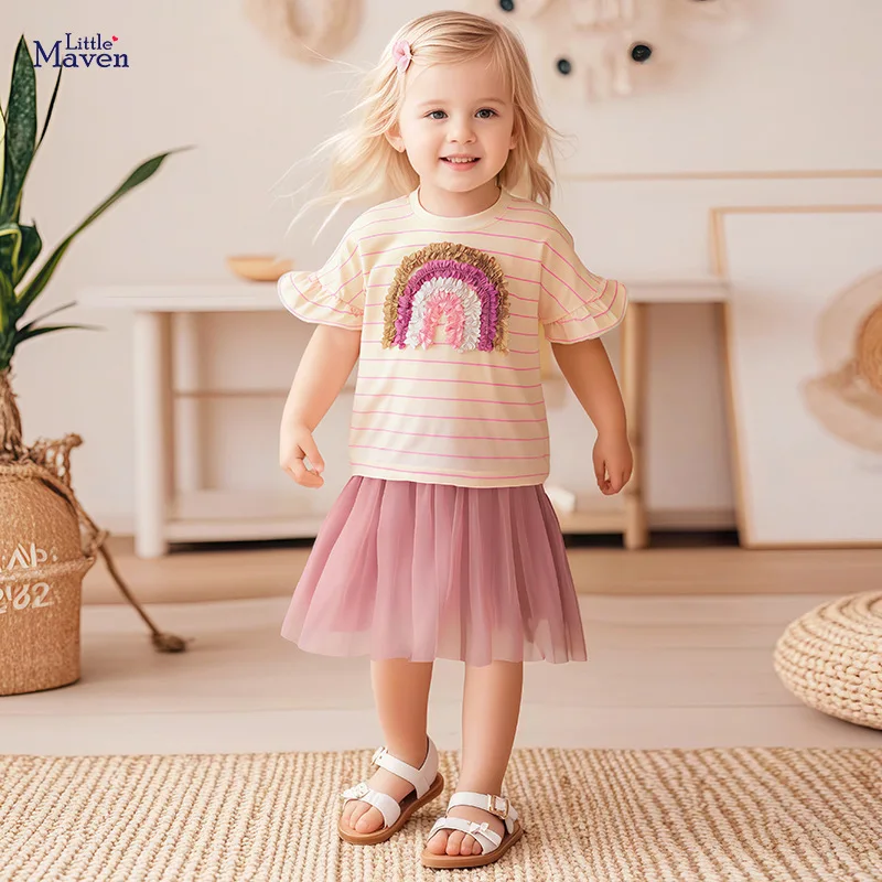 

Summer Cute Girl Set European and American Skirt Set Pure Cotton 100% Children's Clothing Wholesale