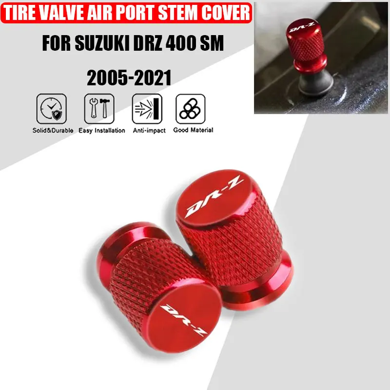 2 Pcs Motorcycle Accessories For Suzuki DRZ 400 SM 2005-2021 DRZ400SM DR-Z 400 Metal Tire Valve Air Port Sttem Cover Caps