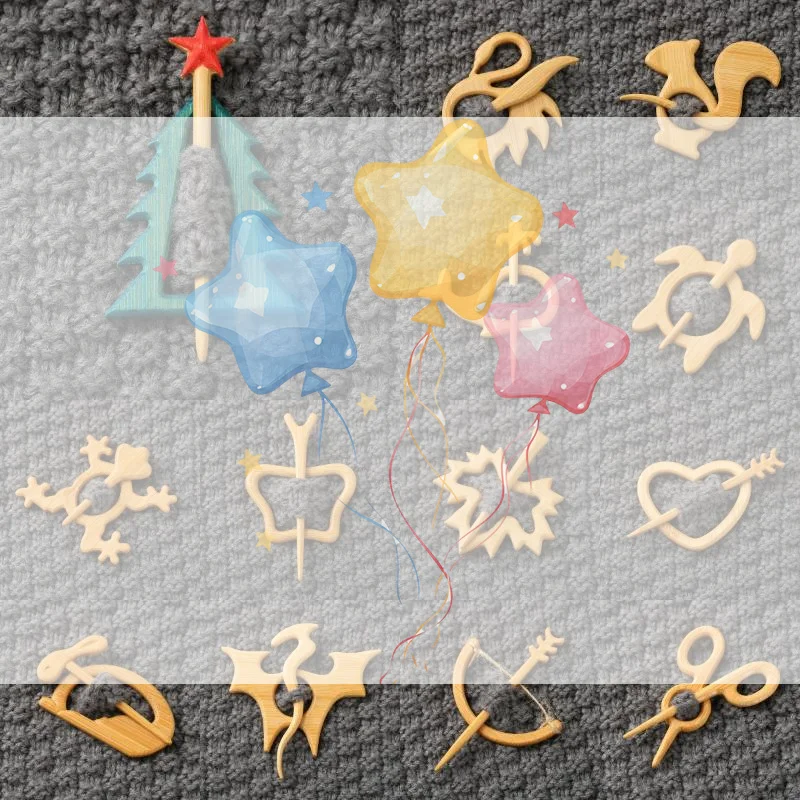 الرجعية مظلة الرقص أصبع بروش خشبي مابل ليف الأرنب الحيوان سترة دبوس شجرة عيد الميلاد الطيور كيتي وشاح مشبك فتاة #1