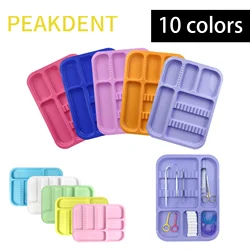 1Pcs Dental Instruments Trays Colorful Plastic Trays Autoclable Odontologia Separators Tray Divided Placement Box Dentistry Tool