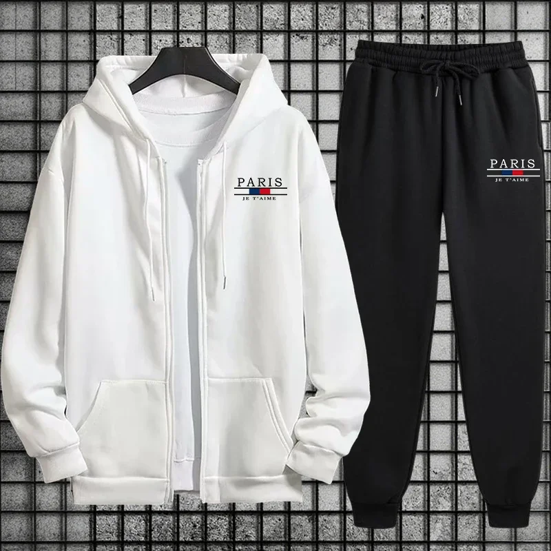 

Single Zip Up Hoodie and Single Sports Pants Sportswear 2026 Spring Casual Daily Men Tracksuit Set Athletic Lightweight Stretchy