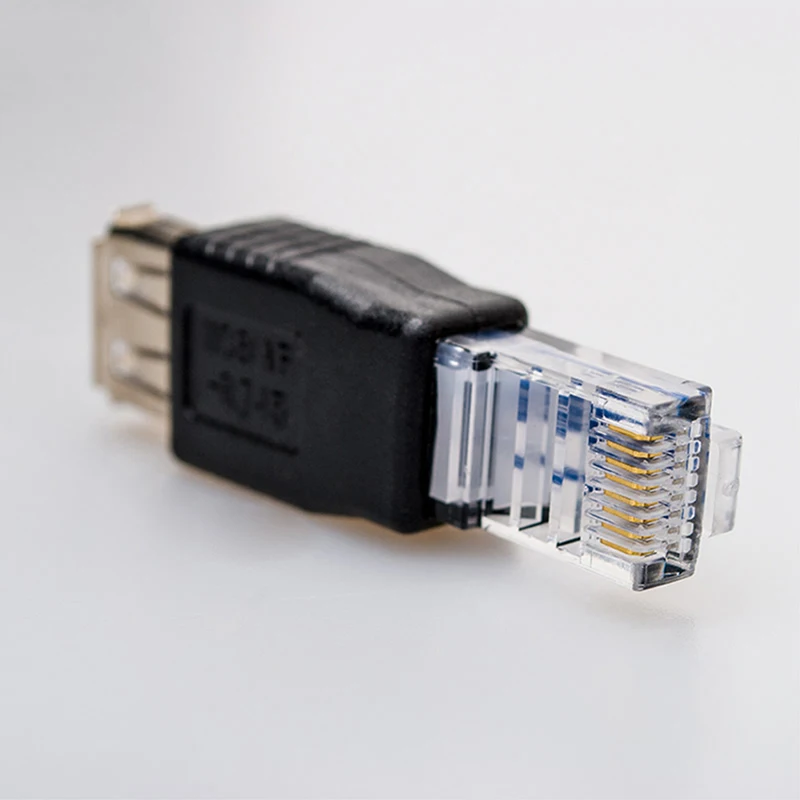 Adaptador de enrutador RJ45 macho A USB hembra F A Ethernet, enchufe de red LAN, B5L0