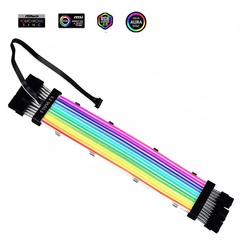 Imagen 2 del producto LianLi Strimer Plus V2, Cable de extensión de energía A-RGB de 5v 24P + 8PINX3, para placa base ATX 24pin PCI-E GPU 8pin