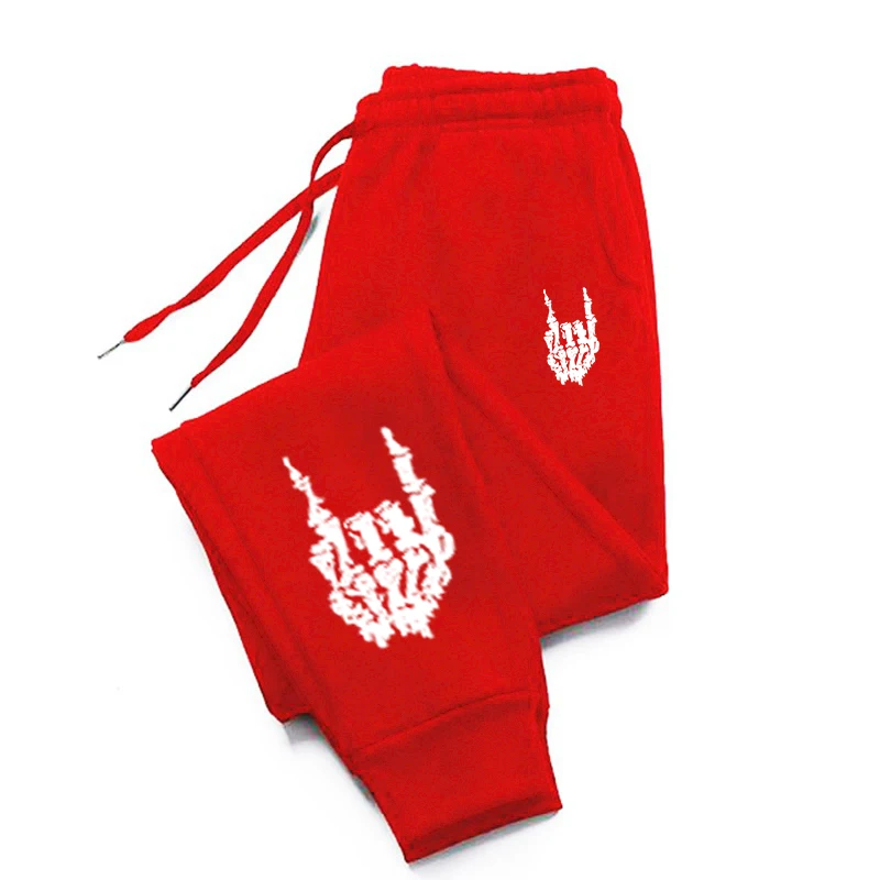 Modelli di scheletro a mano Pantaloni da donna Hip Hop Comodi pantaloni sportivi Elastico in vita con coulisse Pantaloni lunghi Tasca Pantaloni sportivi caldi