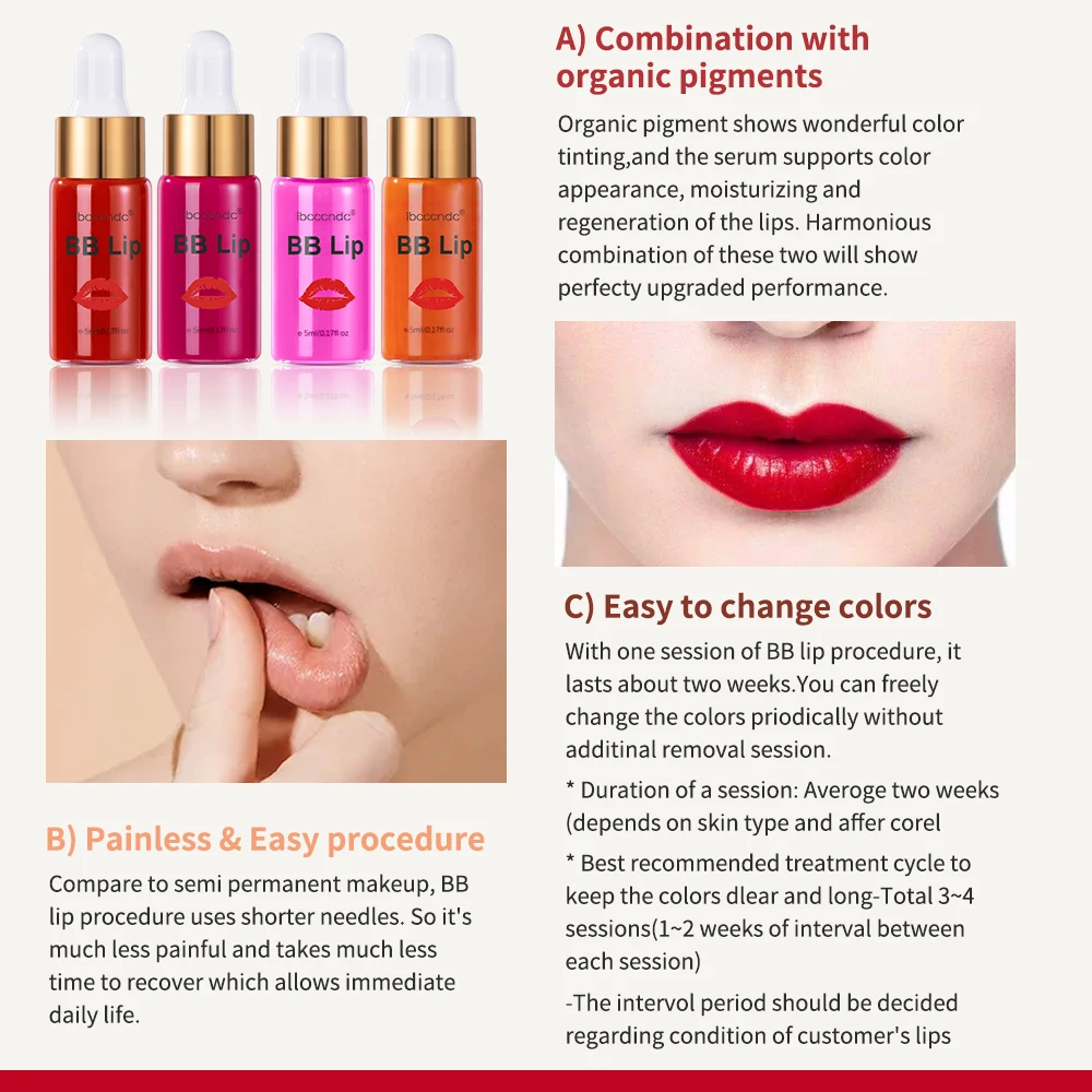 Korea Glow BB Lips Ampoule Serum Starter Set Semi-Permanent BB Lip Gloss Tinted Pigment Lasting Moisturizing For Lip Care  SPECI