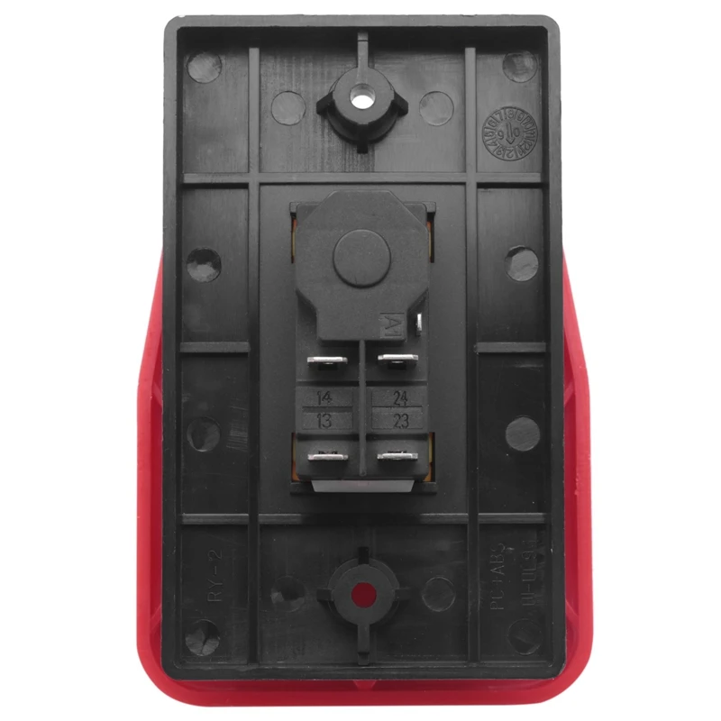Off-On Red Cover Emergency Stop Push Button Switch 16A Power-Off/Undervoltage Protection Electromagnetic Start Switch