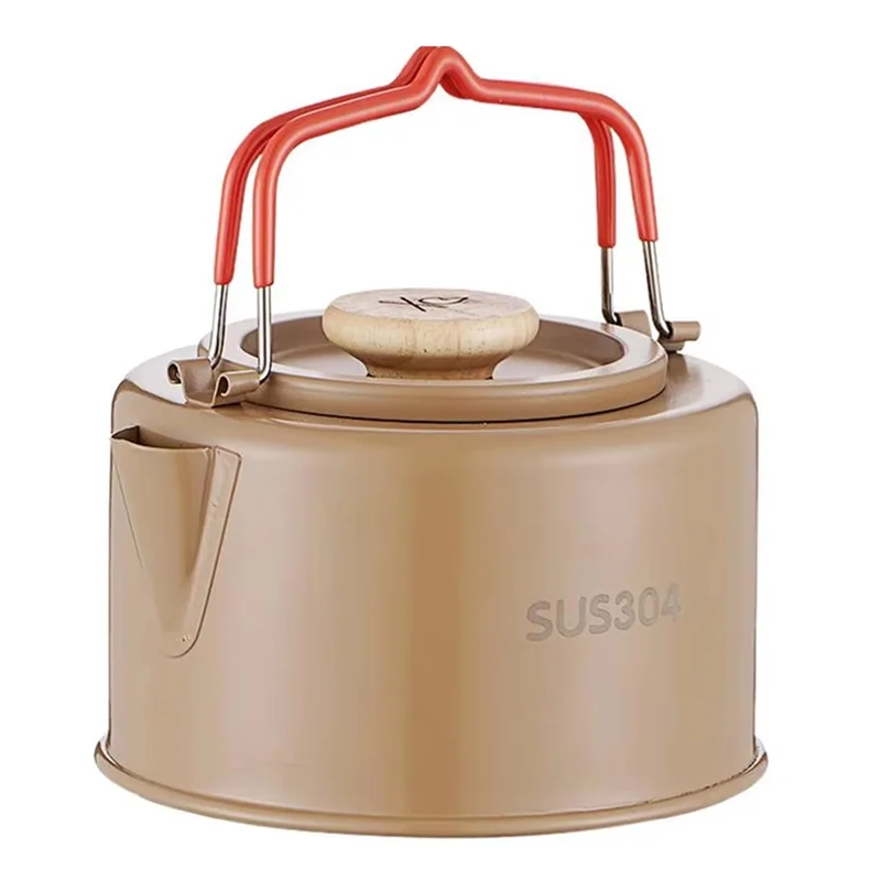 

【Hot Cake】1100Ml Portable Camping Kettle - Heat-Resistant Handle, Ideal For Tea & Coffee, Camping Water Boiler