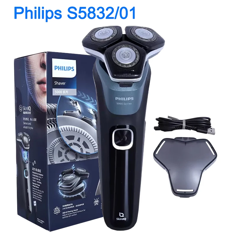 

Philips Electric Shaver 5 Series S5832 Men 3 Blade Electric Shaver Shaver Body Washing for 1 Hour Fast Charging Beard Trimmer