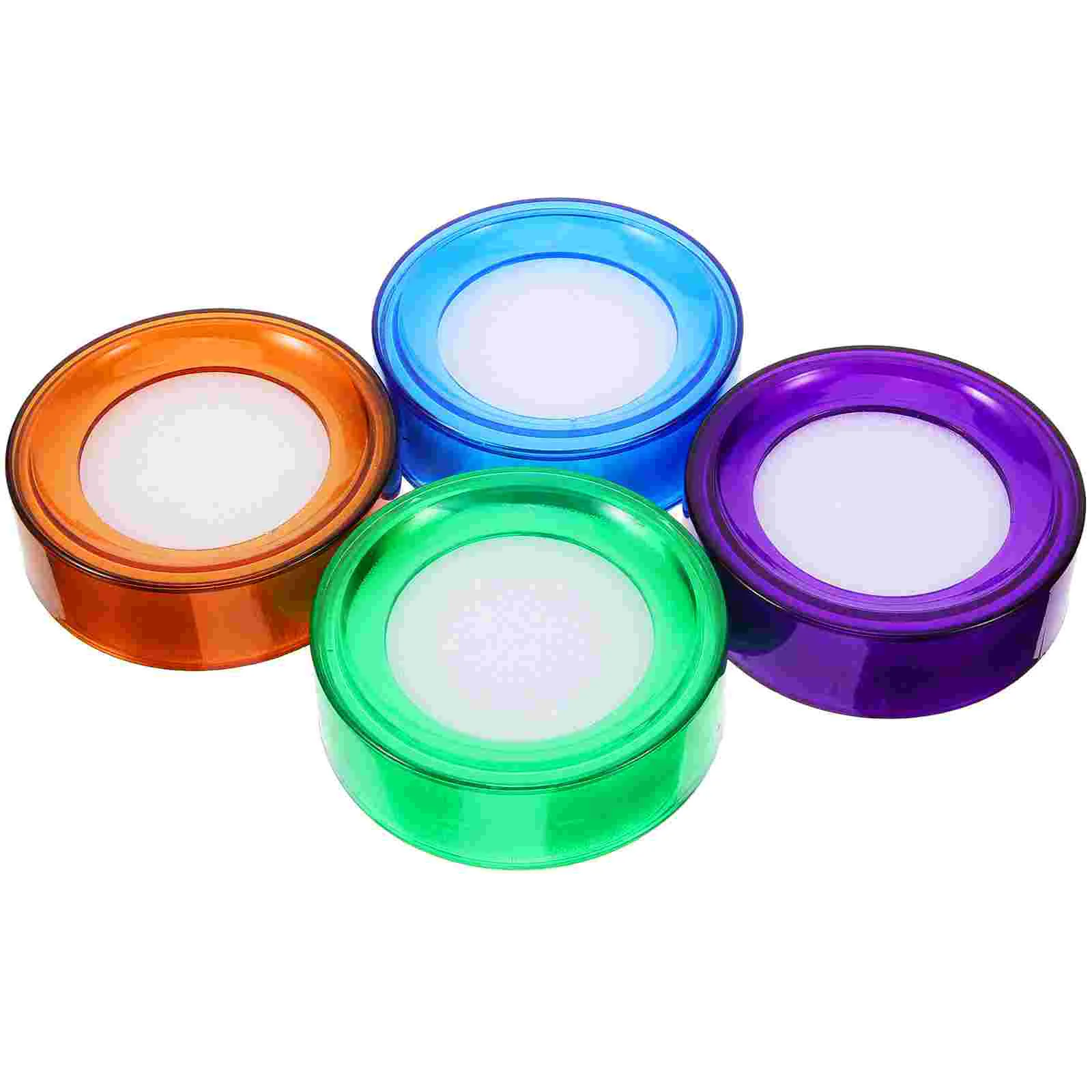 4 Pcs Money Counting Cylinder Finger Sponges Bank Accessories Dip Box Wet Cash Moistener Hand Office