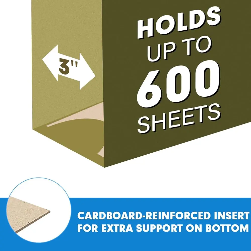 Folder File Gantung Aksi Ekstra, Folder Gantung Diperkuat Ukuran Huruf 60 Pa dengan Ekspansi Tugas Berat 3 Jam untuk File Besar,