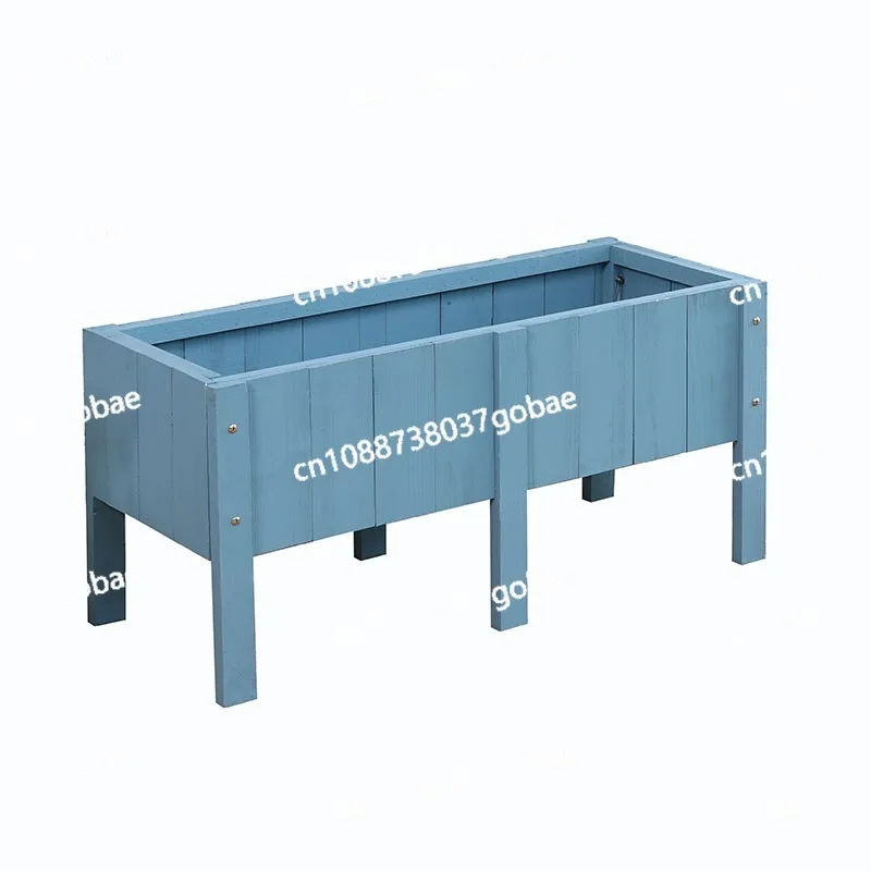 

Anti-corrosive wood flower box indoor balcony flower slot outdoor rectangular raised foot planting box