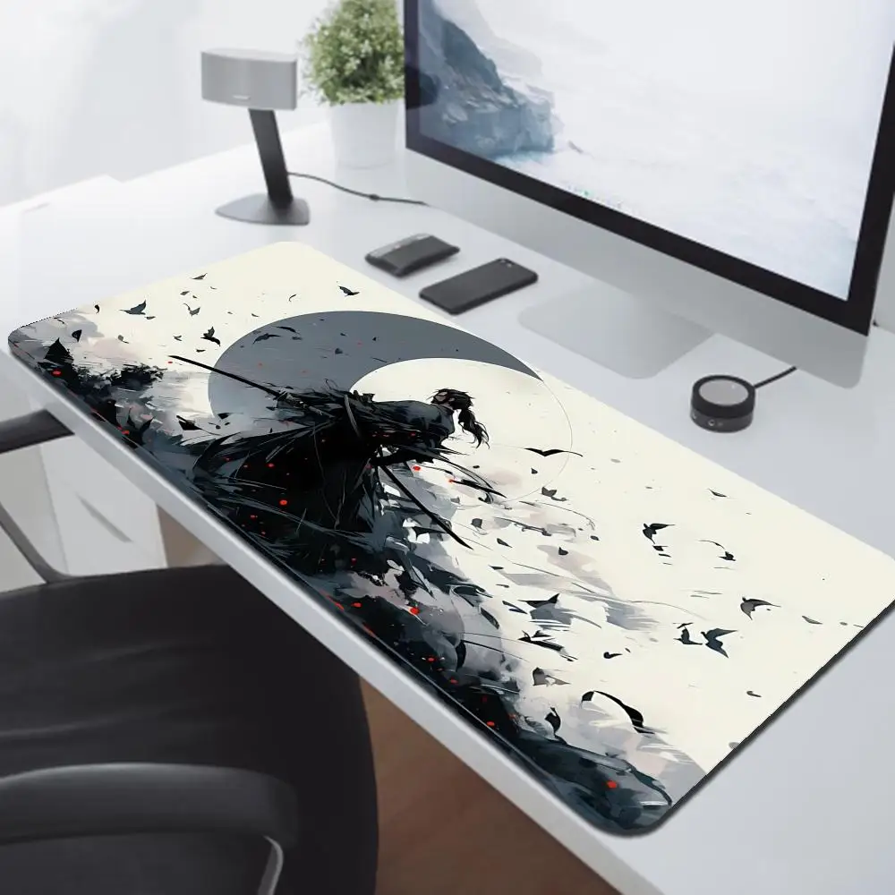 

Mousepad Gamer Gaming Pad Samurai Mouse Mat Non-slip Pads Rubber Anime Keyboard Laptops Pc Extended Deskmat Large Mause Mats Xxl