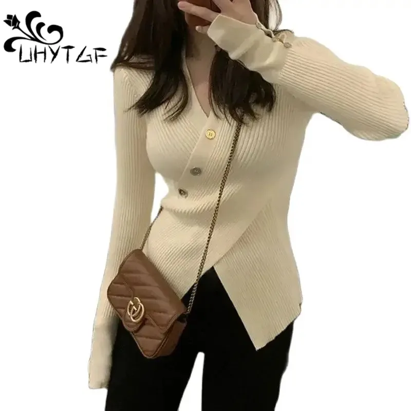 

Long Sleeve Top For Women V-Neck Pullover Autumn Knitted Sweater Women New Elastic Slim Criss-Cross Sweater Ladies Knitwear 2793