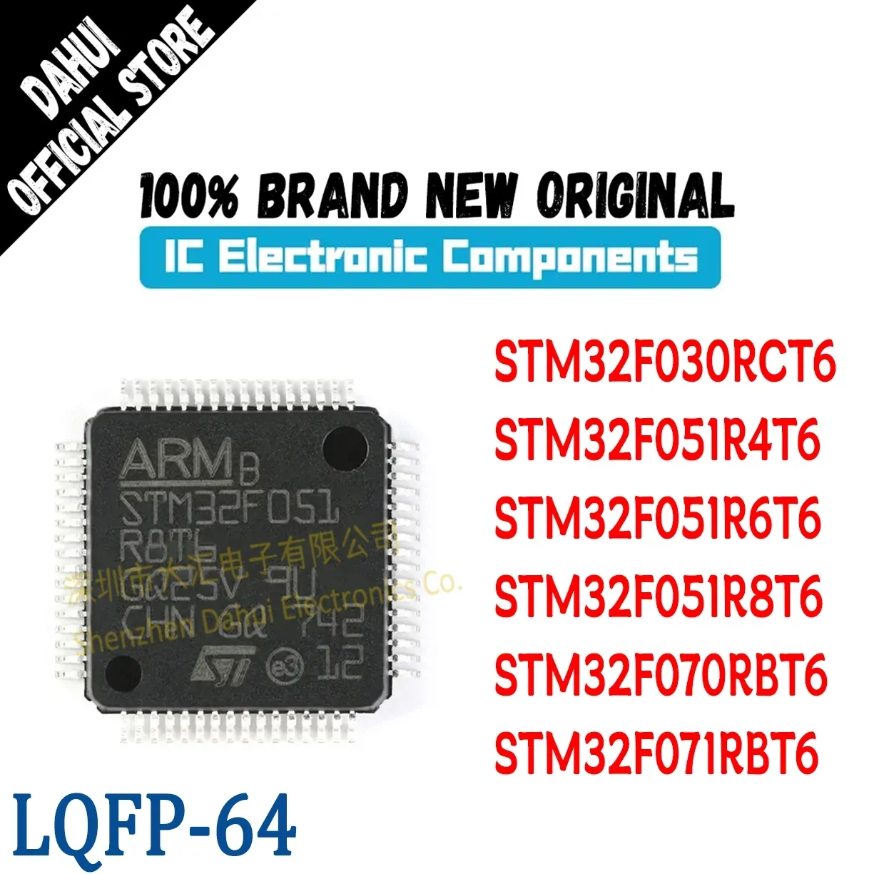 

(1Piece) 100% New Original STM32F030RCT6 STM32F051R4T6 STM32F051R6T6 STM32F051R8T6 STM32F070RBT6 STM32F071RBT6 MCU Chip LQFP-64