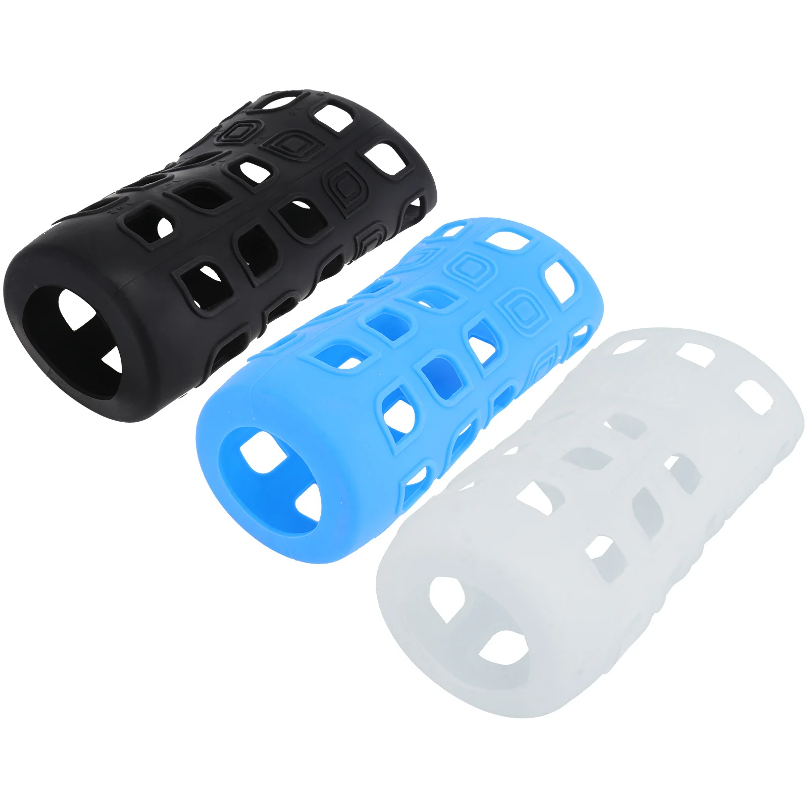 

3pcs Silicone Bottle Sleeves Heat Insulation Milk Cup Protective Covers Hollow Design Portable Sports Bottle Accessories