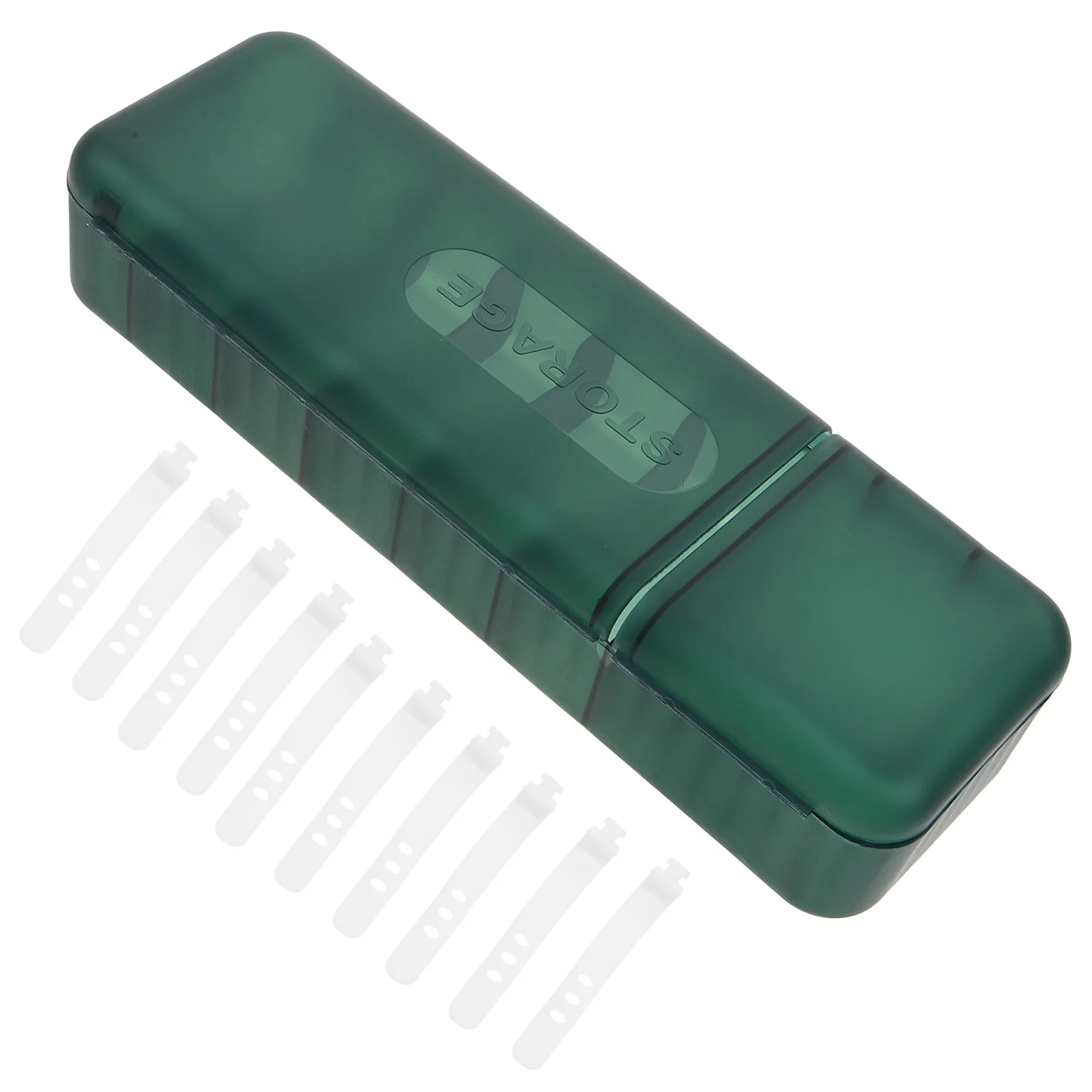 

1Set Data Cable Storage Box Multi-Grid Design Portable Cord Organizer Case for Cables Electronics Desktop Organizer Bin