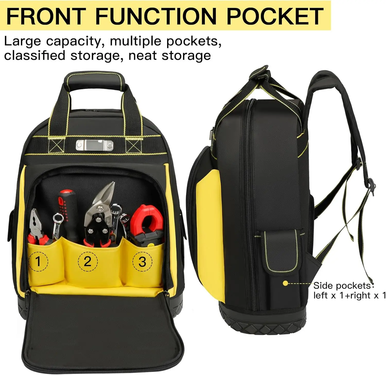 Werkzeug rucksack, Hochleistungs-Werkzeug rucksack tasche mit wasserdichter geformter Basis, Industrie-und Bau rucksack