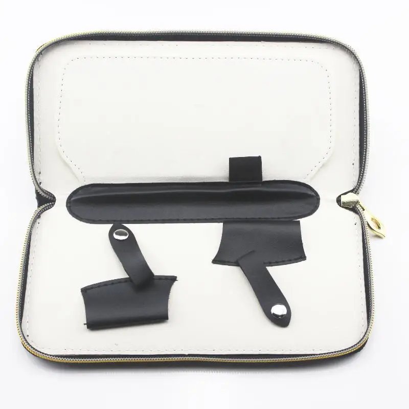 1Pcs Barber Scissor Storage Case PU Leather Zipper Hairdressing Shears Holder Shockproof Portable Scissors Pouch For Salon