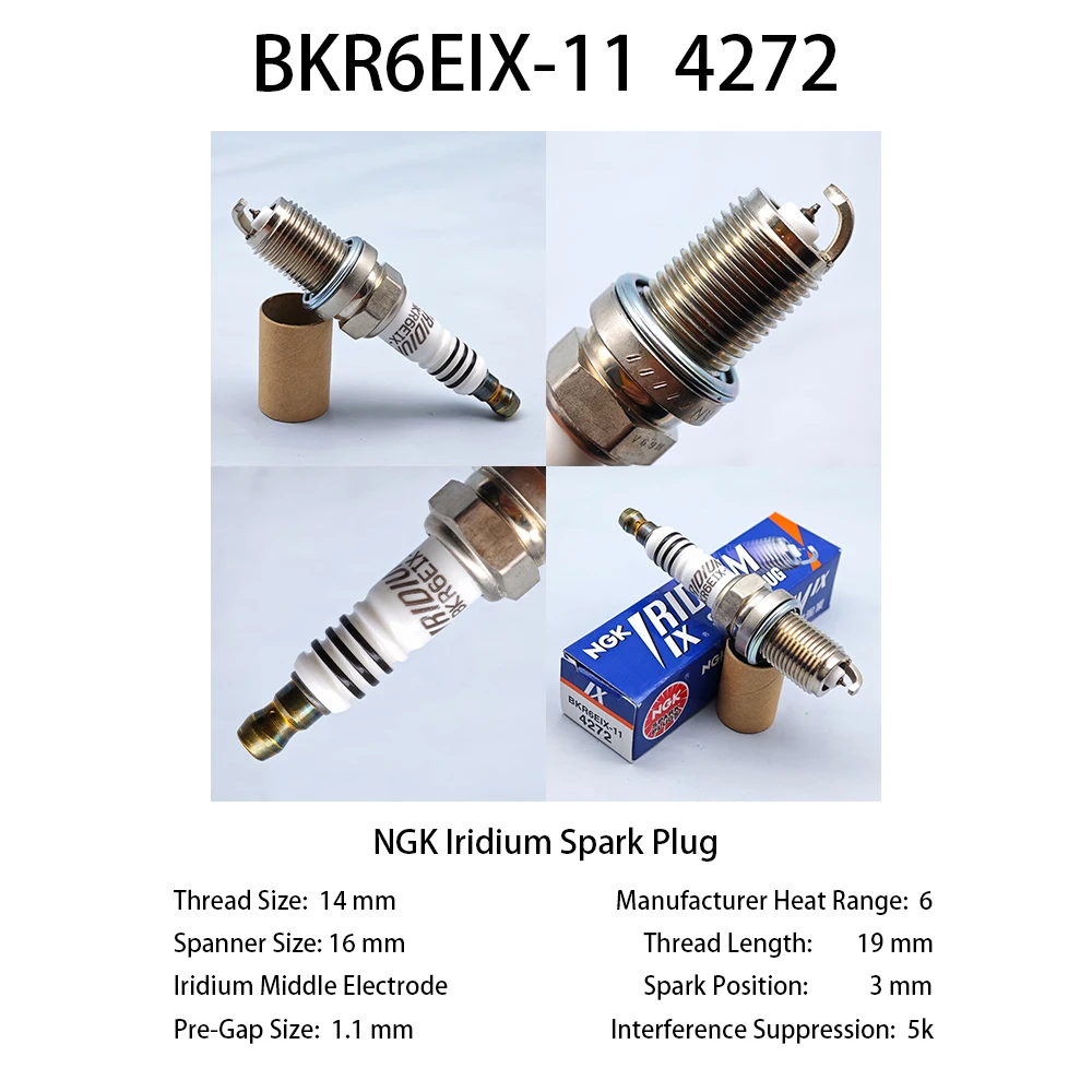 

4 шт. оригинальная свеча зажигания NGK BKR6EIX-11 4272 свеча зажигания