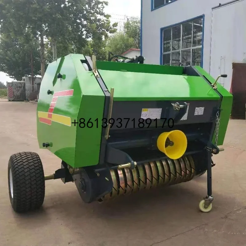 Tractor Farm Implements Packing Baling Machine Mini Round Baler Agricultural Straw Alfalfa Grass Bundling Press Machine
