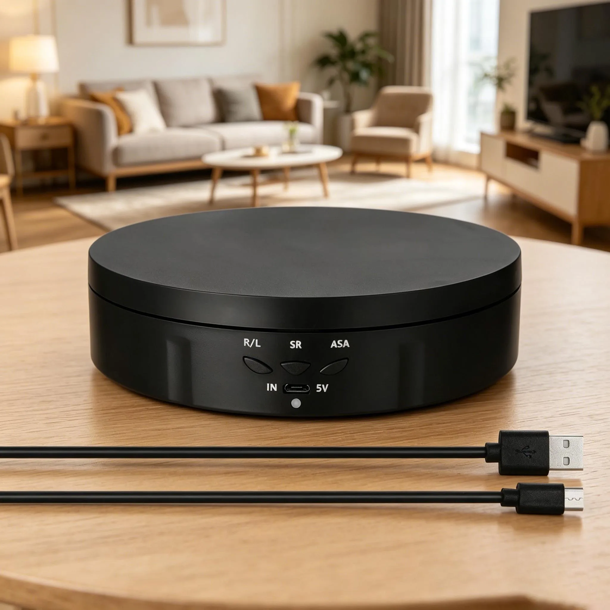 145mm 360° Electric Rotating Mirror Display Stand Turntable Jewelry Holder Battery for Photo Video Shooting Props