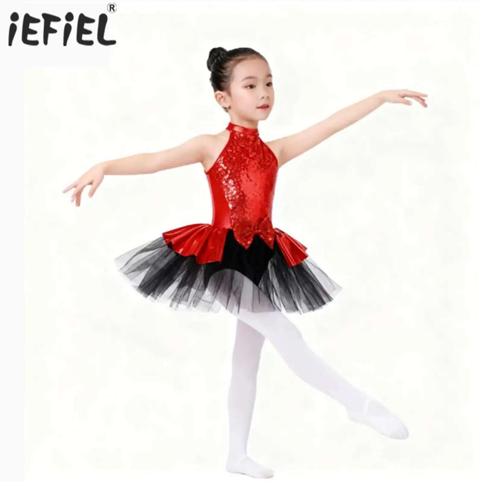 

Художественное платье для фигурного катания, балетные костюмы для девочек с блестками, костюмы для латинских танцев, детское платье-пачка со сверкающими блестками