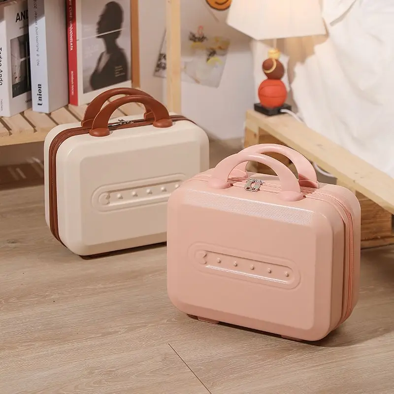 Small Handheld Luggage Box Women's 14 Inch Makeup Box Travel Organizer Case Mini Suitcase Can Hang Large Box Festival Gift