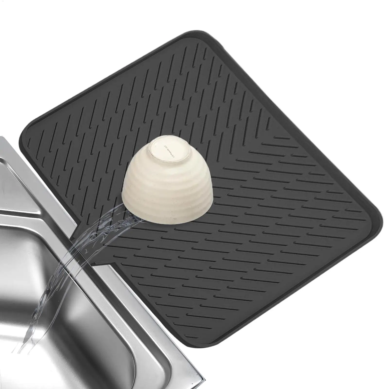 Dish Drain Mat Silicone Kitchen Counter Sink Mat Heat Resistant Hygienic Quick Dry Drain Dishwashing Pad For Cooking Utensils