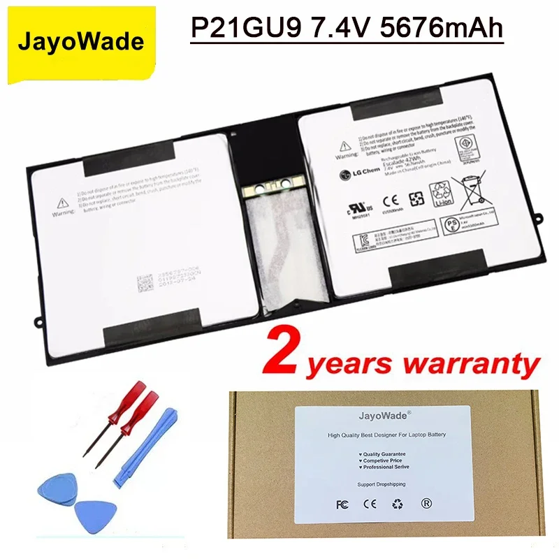 

Умный 7,4 В 42 Вт P21GU9 аккумулятор для ноутбука Microsoft Surface Pro 2 1601 Pro 1 1514 2ICP5/94/104 P21GU9 аккумулятор для ноутбука