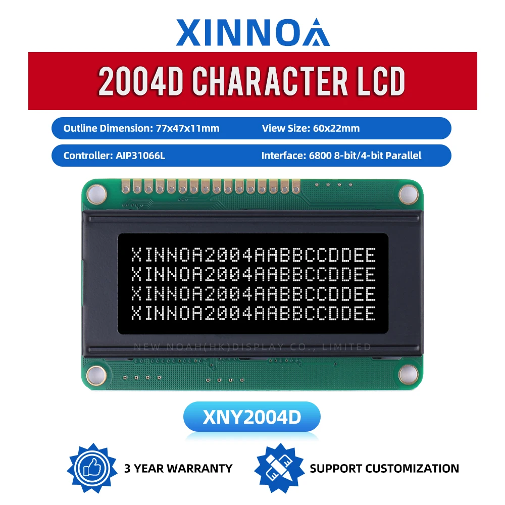 DFSTN black film White 2004D Character LCD Module 4*20 4X20 Support Customized Language Controller ST7066U Liquid Crystal Displa