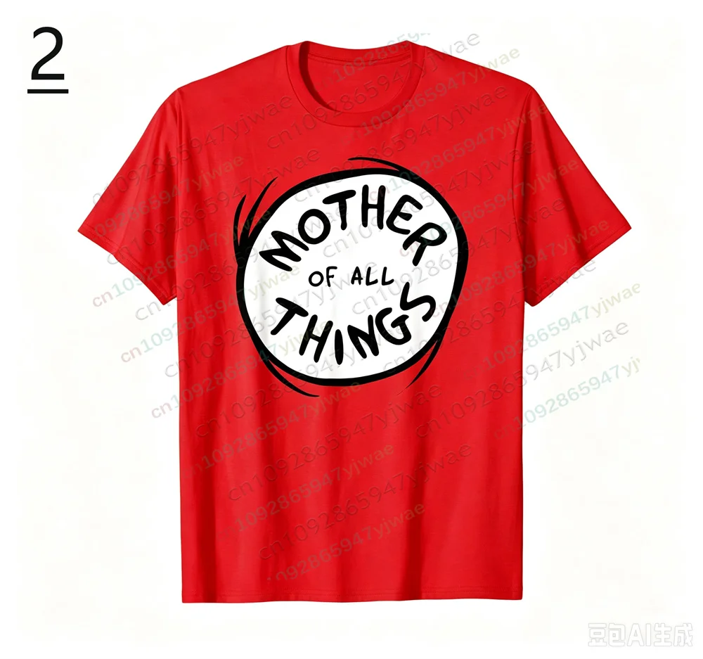 Thing 1 Thing 2 Emblem T-Shirt Cosplay-Kleidung Die Katze mit dem Hut Cartoon-Animations-T-Shirt Sommer Erwachsenen- und Kinder-T-Shirts – Detail 4