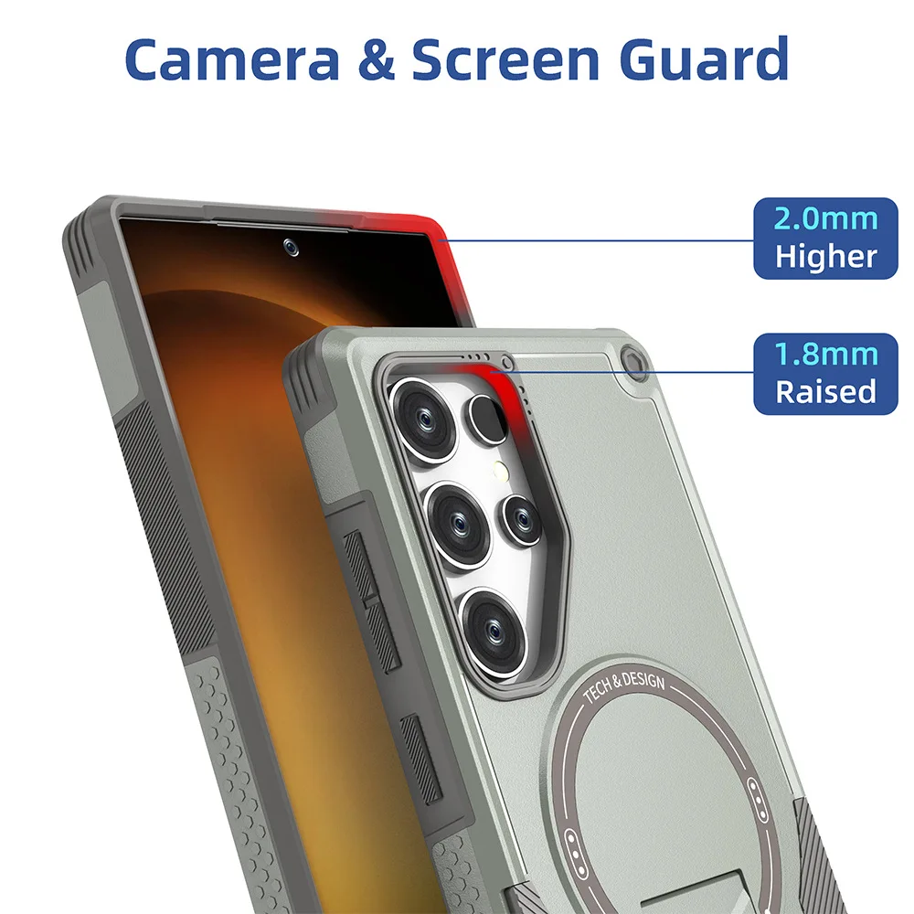 Armor Magnetic Phone Case Wireless Charge Shockproof Cover For Samsung Galaxy S26 S25 S24 Ultra A55 A56 A17 A16 A07 A06 A05S