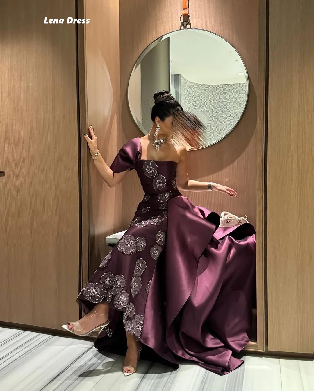 Lena Custom Made Dress Wedding Elegant Women's Dresses for Wedding Party Dress Woman 2025 Satin Cloth Mermaid One Shoulder Prom