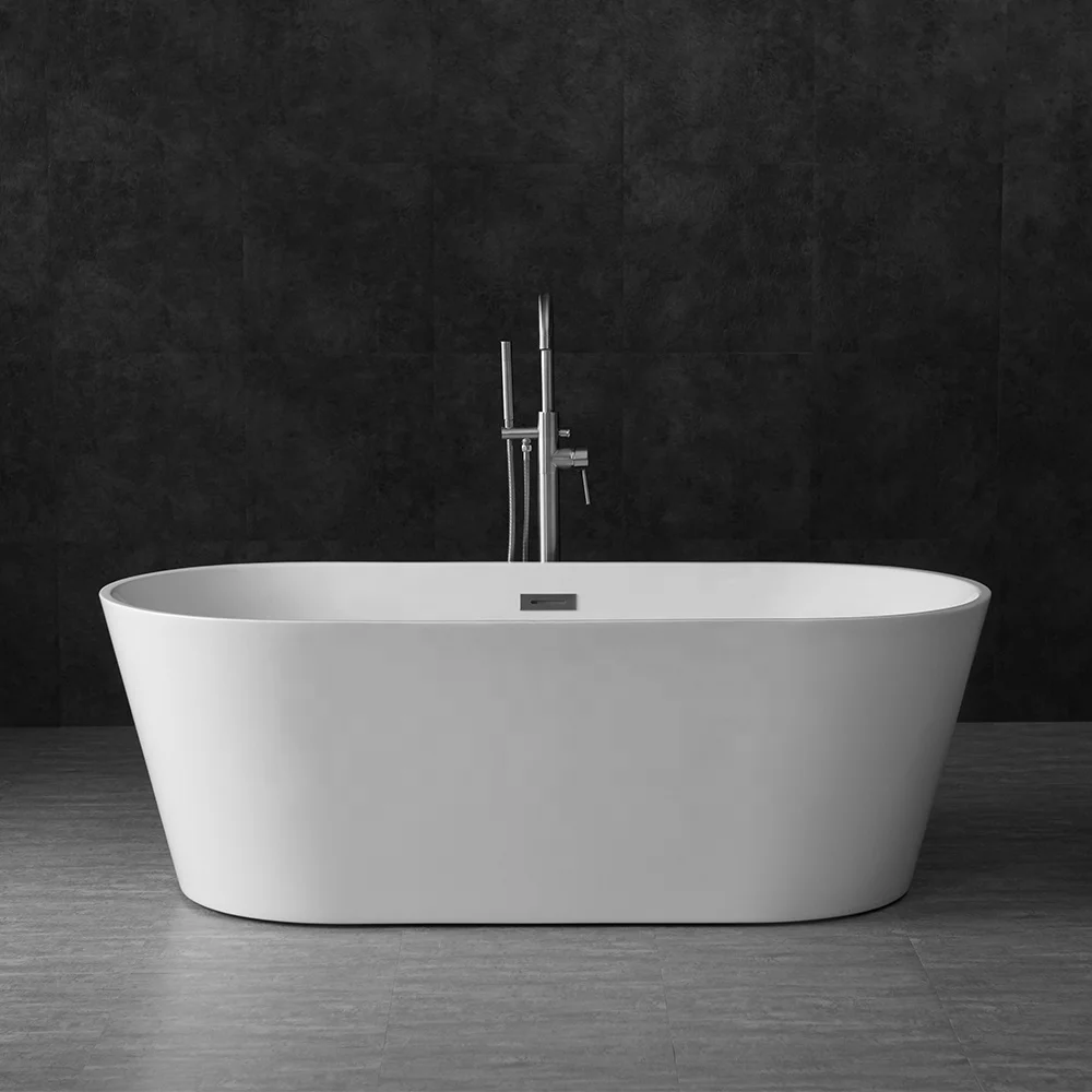 Acrylic Bathtub Modern Design Freestanding Bath Tub White Free Standing Alone Soaking whirlpool Tub