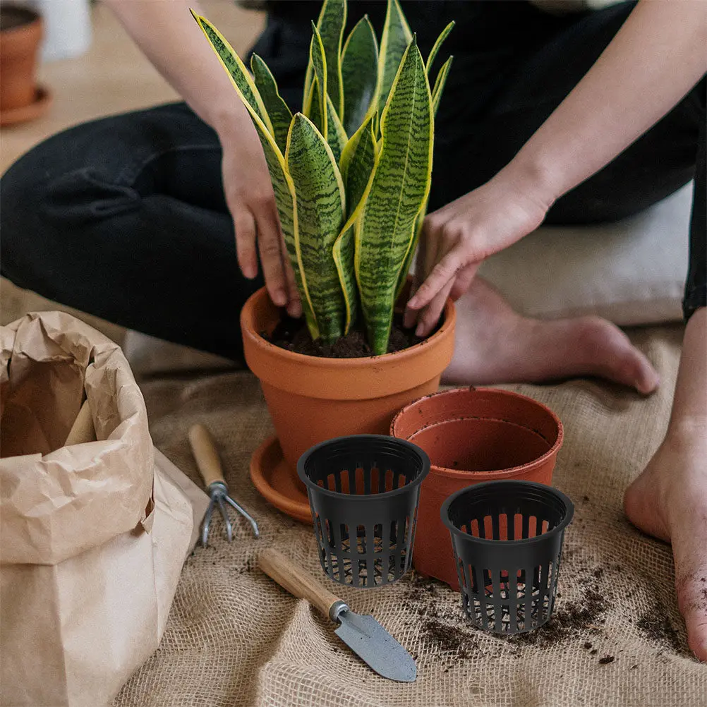 Pots en filet pour culture aquatique de 4 pouces, paniers hydroponiques, conteneurs de culture en plastique légers pour une utilisation en intérieur et en extérieur dans le jardin, 15 pièces