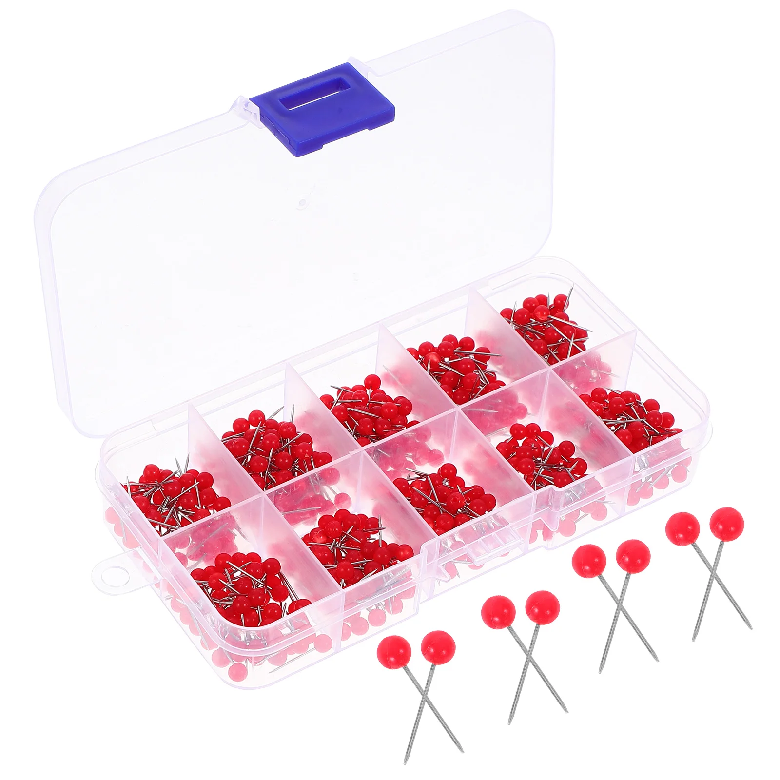 600 قطعة دبابيس خريطة الرأس الأحمر للنشرة مكتب ملف دبوس لوحات خرائط السفر مكتب المدرسة المنزل استخدام مع صندوق تخزين