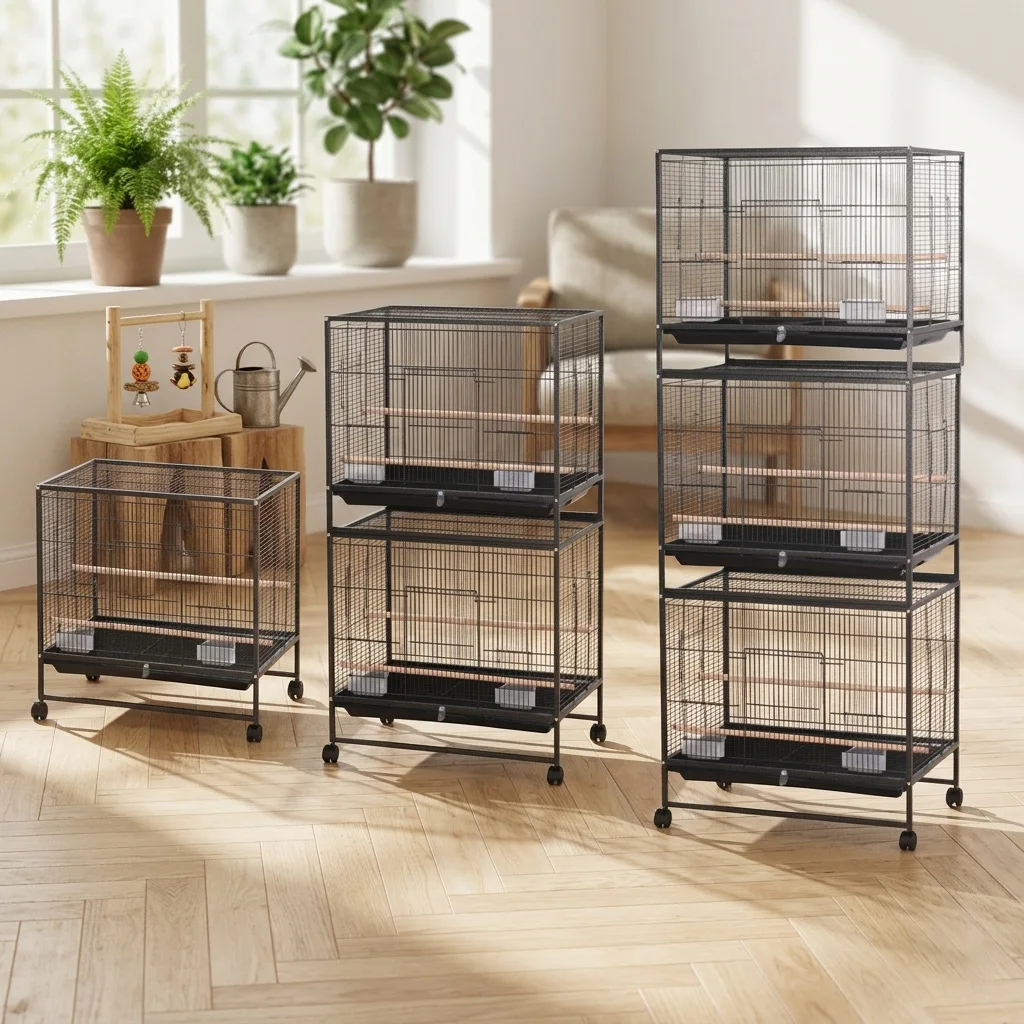 Can be stacked bird cage multi-layer double-layer peony parrot luxury cage