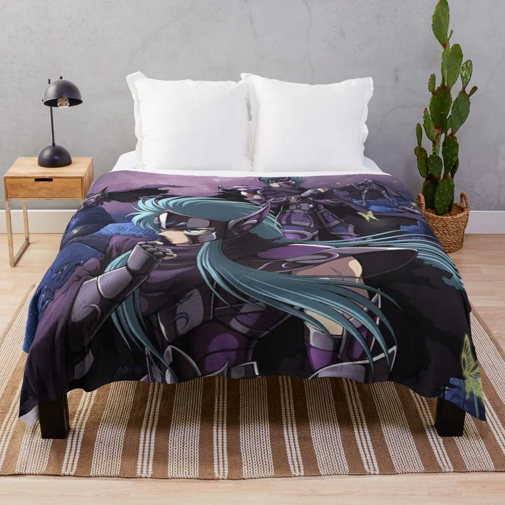 Saint Seiya Knights of the Zodiac Throw Blanket Fashion Sofas bed plaid Bed linens Blankets