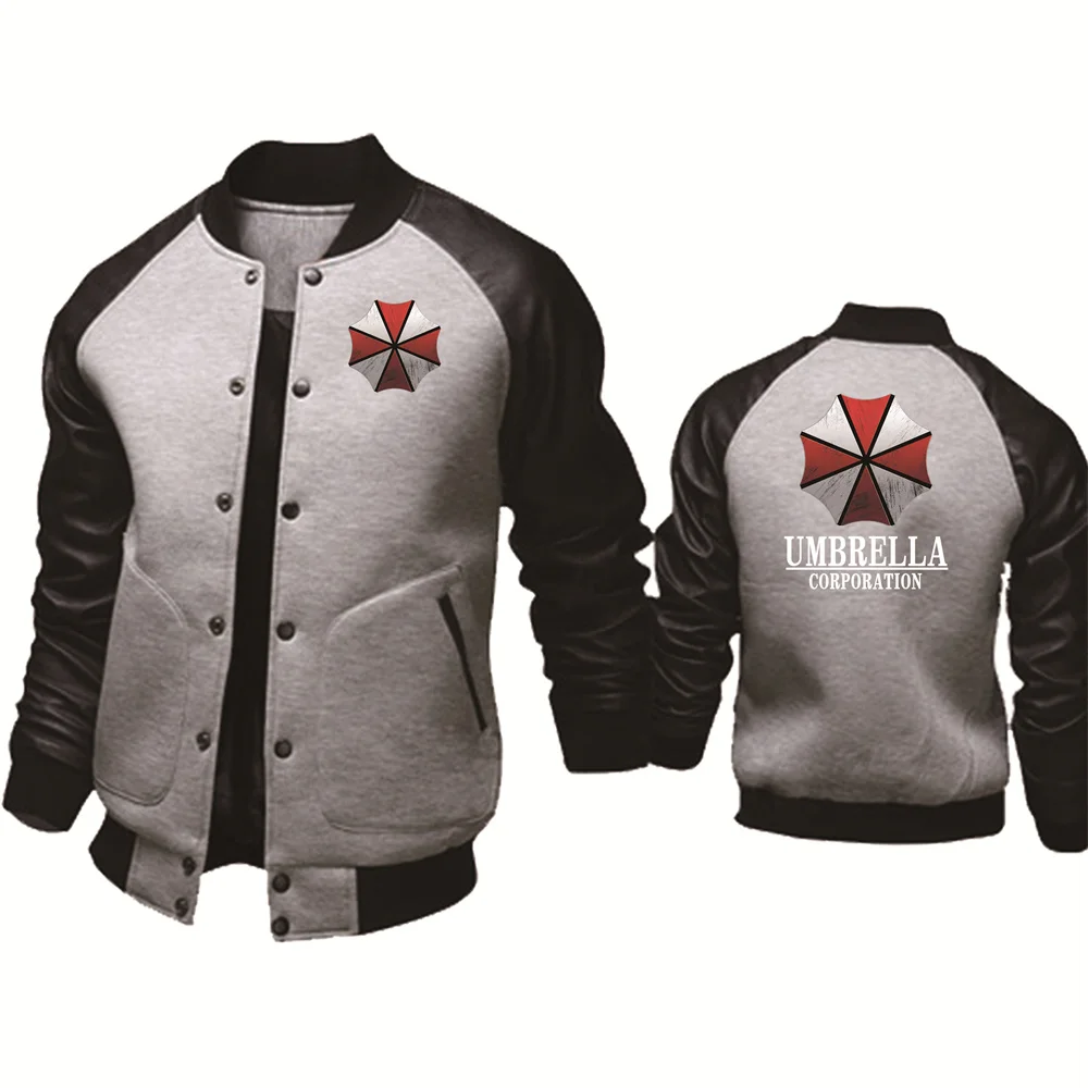 Spring Autumn Men\'s Jacket Umbrella Corporation Print Splicing Sportswear High Quality Fashion Men\'s Baseball Uniform Men\'s top