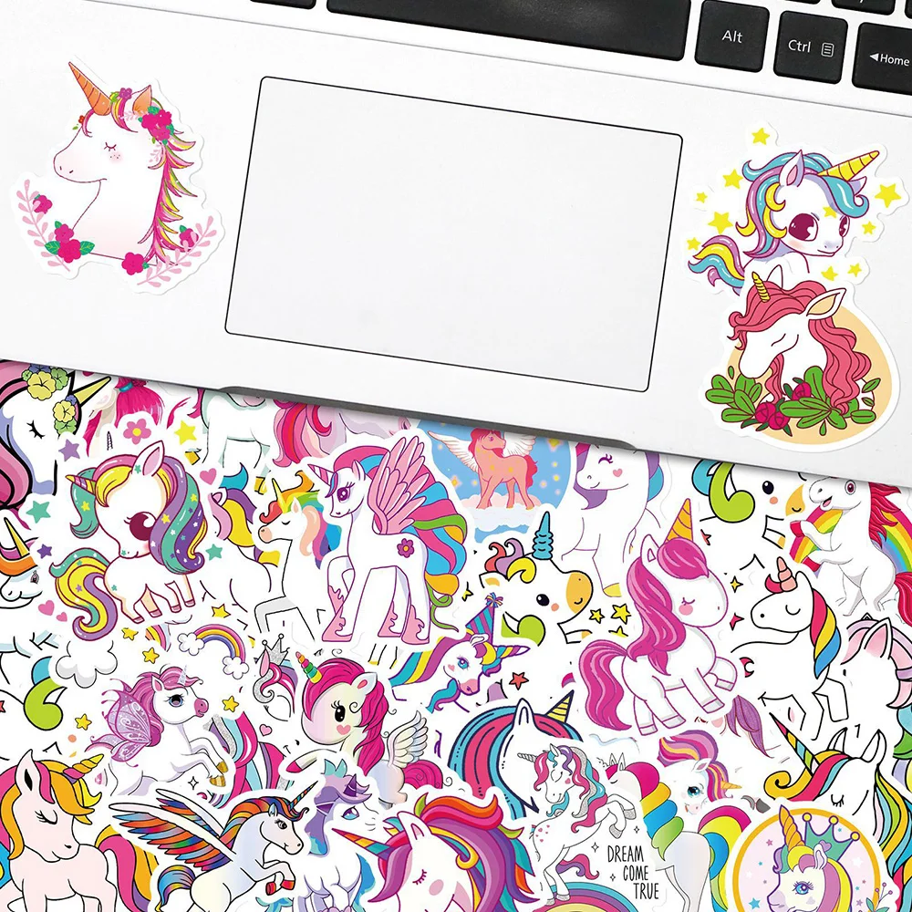 

10/30/50/100pcs Kawaii Cute Rainbow Unicorn Cartoon Stickers Waterproof DIY Notebook Water Bottle Phone Graffiti Decals Kids Toy