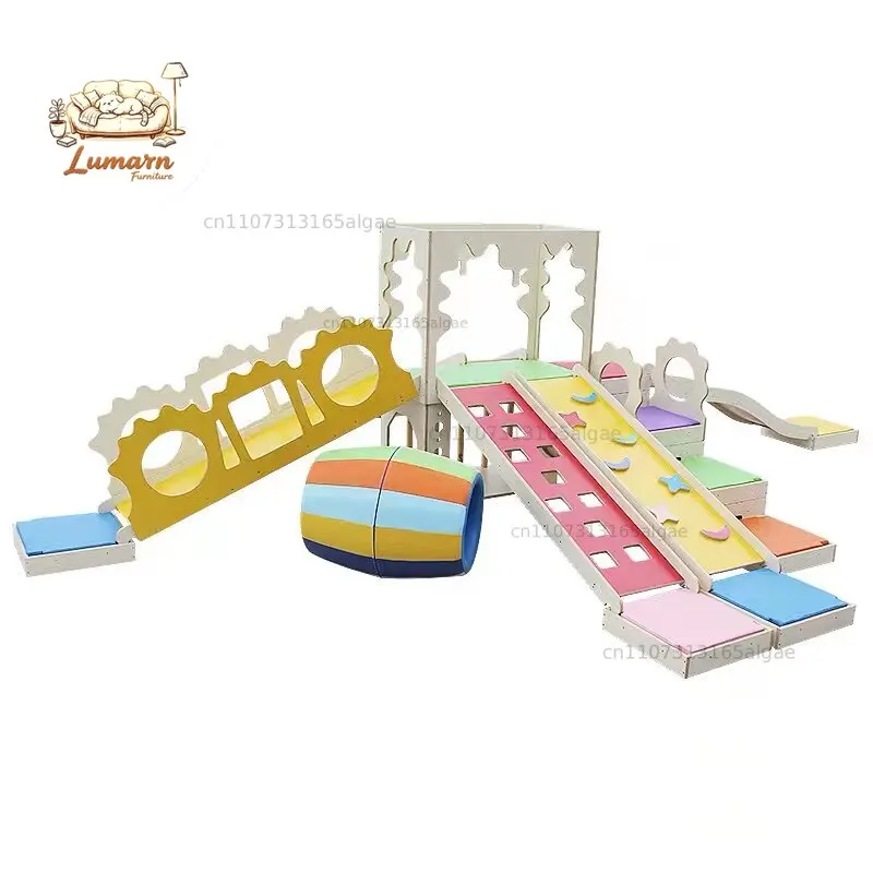Kindergarten early education center deluxe version wooden slide sensory integration training equipment climbing full set of teac