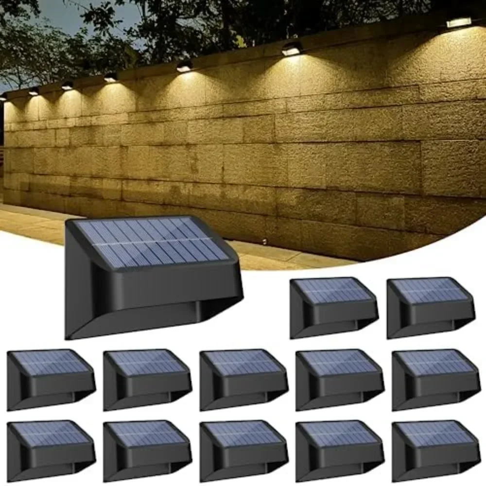 

Brighter Solar Fence Lights 12 Pack, RGB 8 Colors, Dusk to Dawn Deck Light, Fence Solar Lights Outdoor IP65 Waterproof